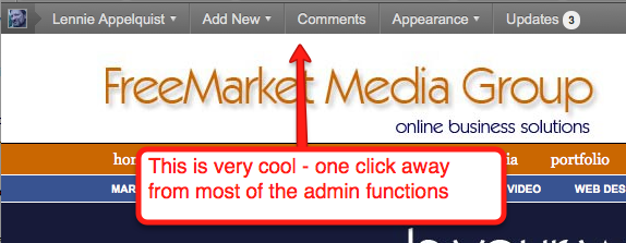 the new admin tool bar for wordpress 3.1