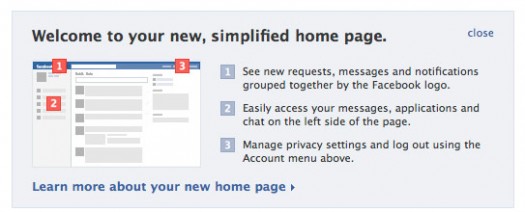 Welcome to the new facebook homepage